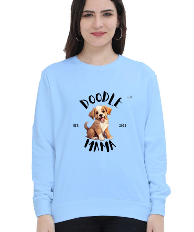 DOODLE MAMA Women's Sweatshirt | Cute Puppy Design | Soft & Cozy Fleece | Multiple Colors & Sizes | DTG-Printed