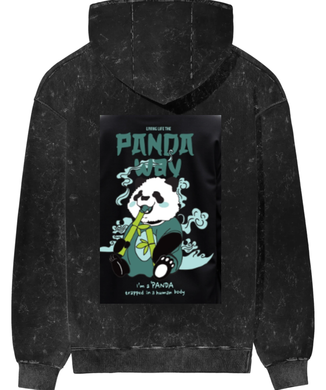 Panda Way:- Acid Washed Hoodie