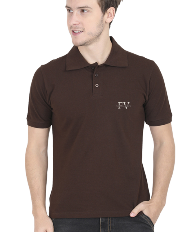 Fashion Valets Premium Polo T-Shirt | Men's Classic Fit | DTG Printed Logo on Left Pocket | Maroon, Coffee Brown, Black