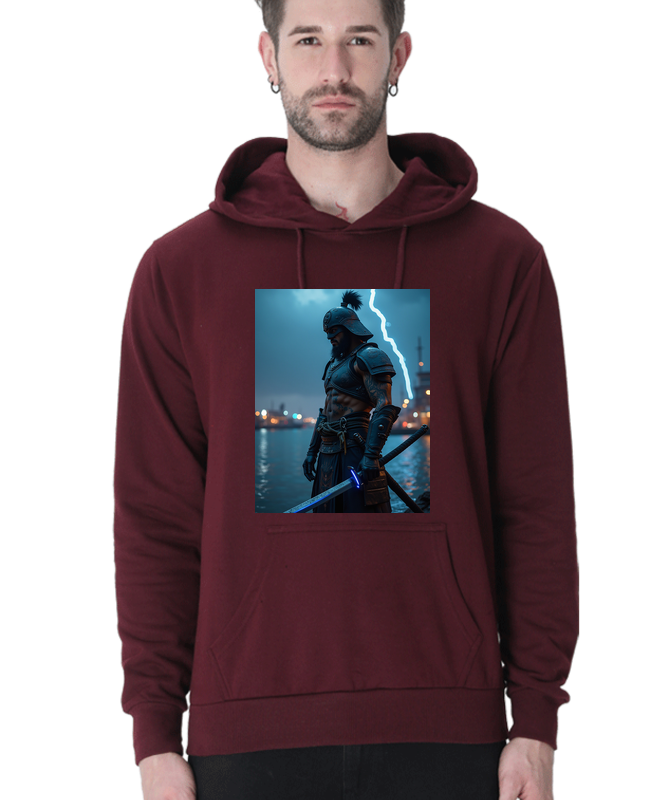 CYBER SAMURAI: Men's Premium DTG Printed Hoodie