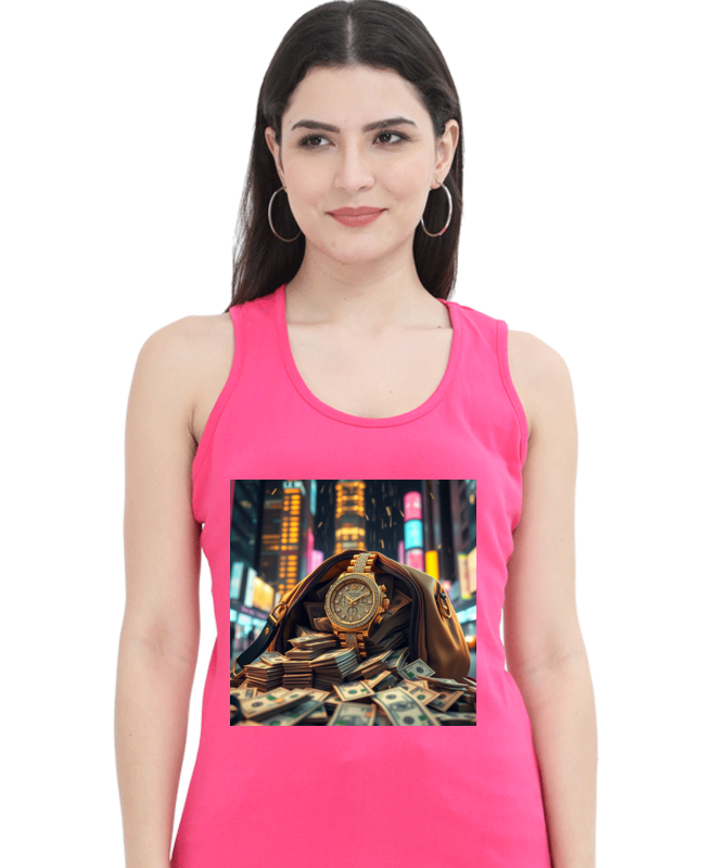 LUXURY VIBES: Women's Premium DTG Printed Tank Top