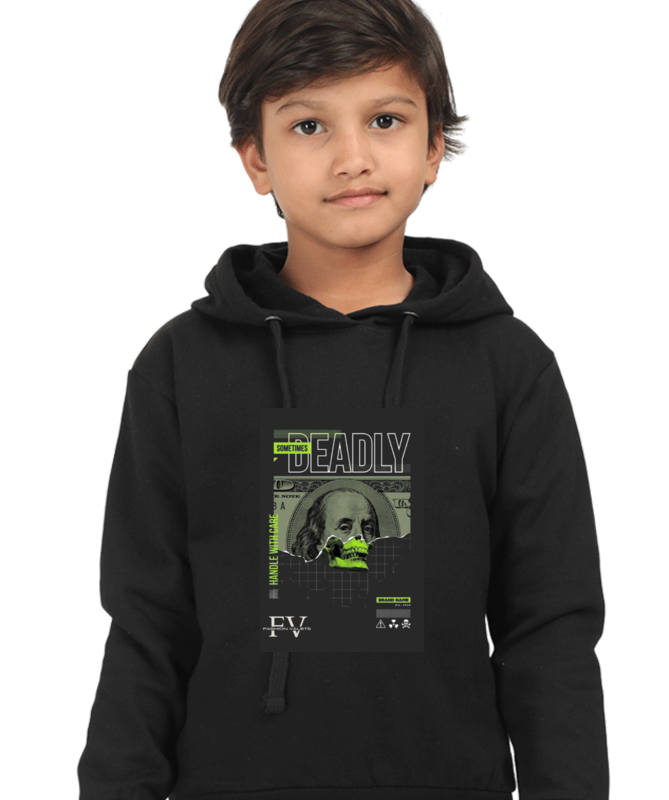 Fashion Valets Boys' Hoodie | Edgy Skull Design with DTG Printing | Neon Green & Black | Sizes 12M to 13Yrs
